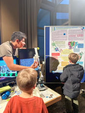 An interactive session with young visitors fostering curiosity and understanding of the complex world of proteins